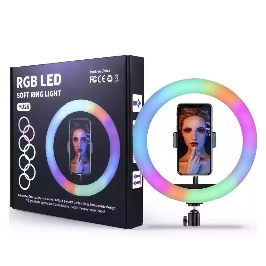 Wooco MJ26 Universal Tripod jalusta Selfie RGB LED-valaisimella 26cm