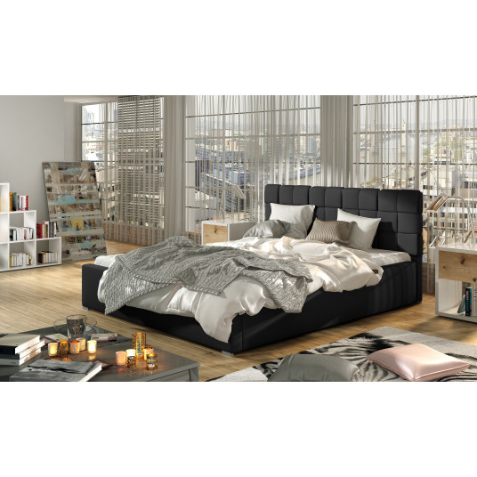 Sänky vuodevaatelaatikolla Grand Soft 11, 200x200, musta väri