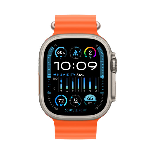 Älykello Apple Watch Ultra 2 GPS + Cellular, 49mm Titanium Case with Orange Ocean Band MREH3UL/A