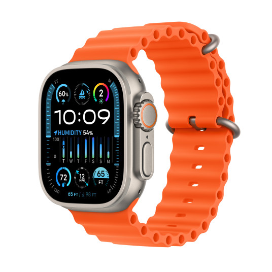 Älykello Apple Watch Ultra 2 GPS + Cellular, 49mm Titanium Case with Orange Ocean Band MREH3UL/A