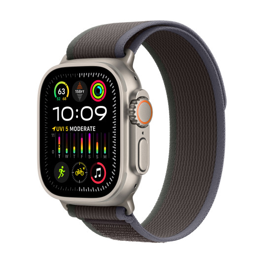 Älykello Apple Watch Ultra 2 GPS + Cellular, 49mm Titanium Case with Blue/Black Trail Loop - M/L MRF63UL/A