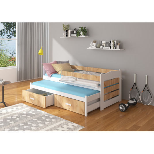 Kahden hengen sänky kiskoilla ja patjoilla TIARRO 180x80