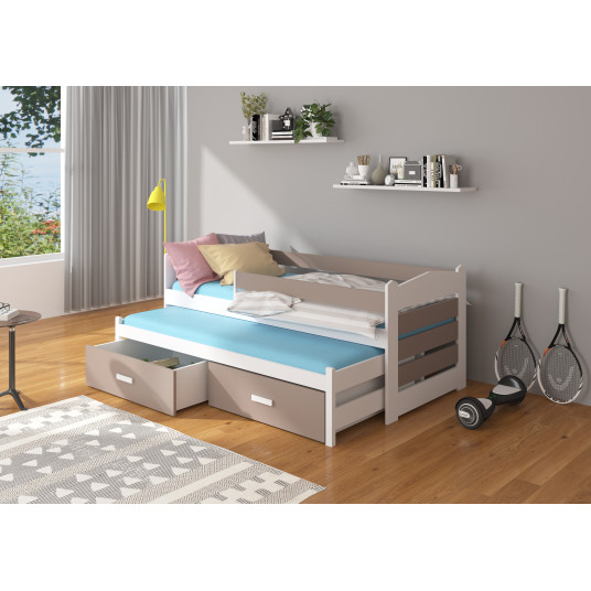 Kahden hengen sänky kiskoilla ja patjoilla TIARRO 180x80