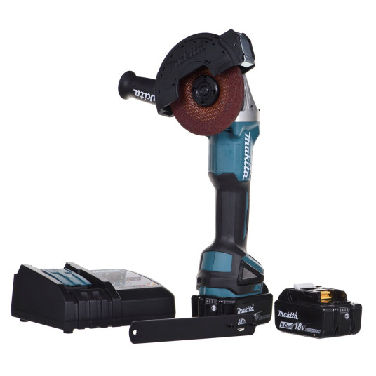 MAKITA DGA504RTJ kulmahiomakone 125 mm 2x 18 V 5 Ah Musta, Sininen