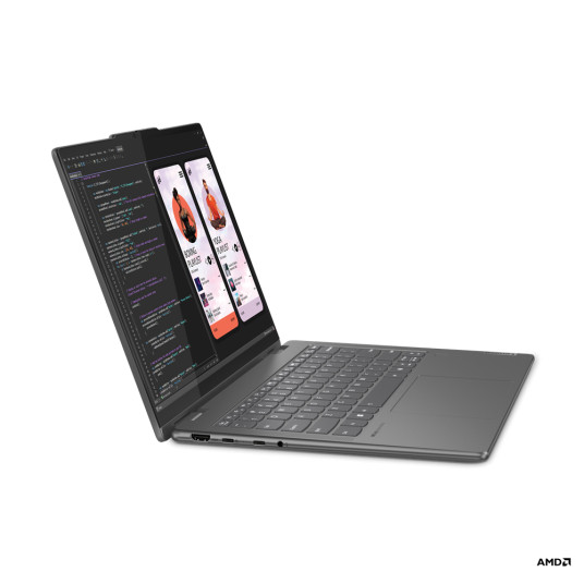 Kannettava tietokone Lenovo Yoga 7 2-in-1 14AHP9 Touch 14 WUXGA AMD R5 8640HS/16GB/1TB/AMD Radeon 760M/WIN11 Home/ENG taustavalaistu kbd/Grey/2Y takuu