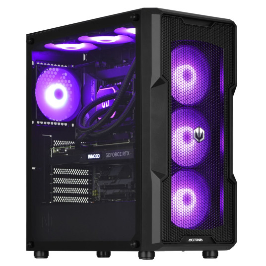 Actina 5901443386490 PC AMD Ryzen™ 7 7800X3D 32 GB DDR5-SDRAM 1 TB SSD NVIDIA GeForce RTX 4090 Windows 11 Home "Midi Tower" Musta