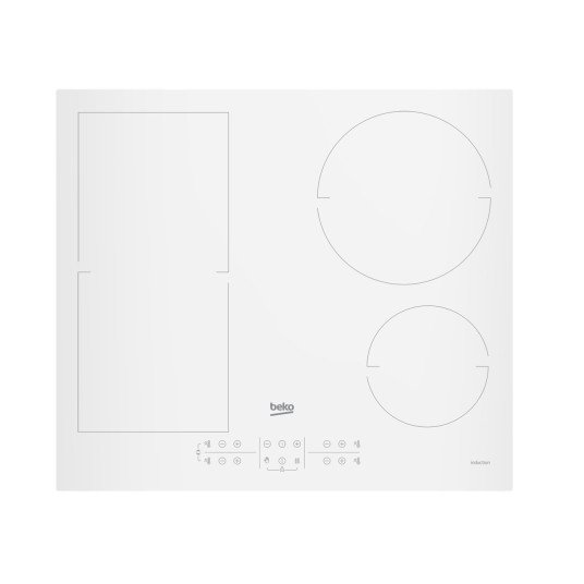 Beko HII64200FMTW liesi Valkoinen Sisäänrakennettu 60 cm Induktioliesi jaettu alueisiin 4 vyöhykettä