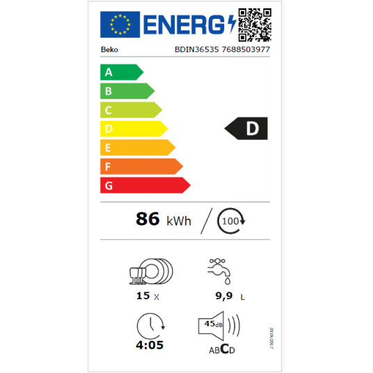 Astianpesukone BEKO BDIN36535