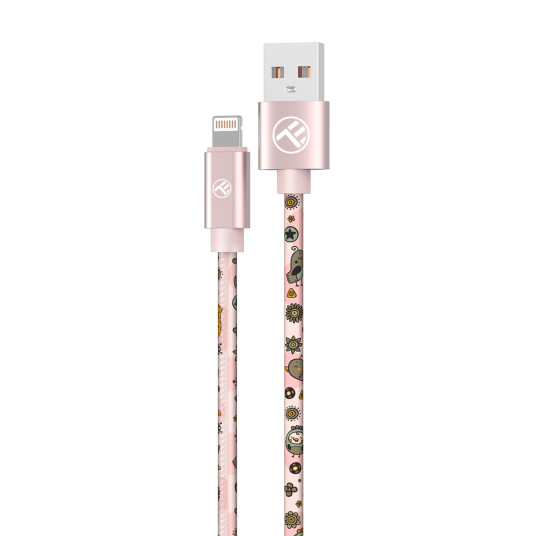 Tellur Graffiti USB-Lightning-kaapeli 3A 1m pinkki