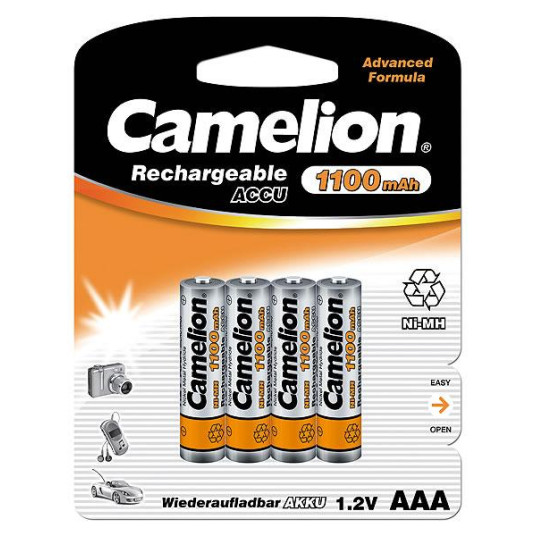 Paristot Camelion AAA/HR03, 1100 mAh, ladattavat akut Ni-MH, 4 kpl