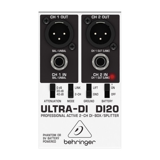 "Behringer DI20 DI-box aktiivinen stereolaite