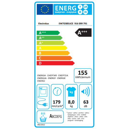 ELECTROLUX EW7D385UCE -kuivausrumpukuivausrumpu