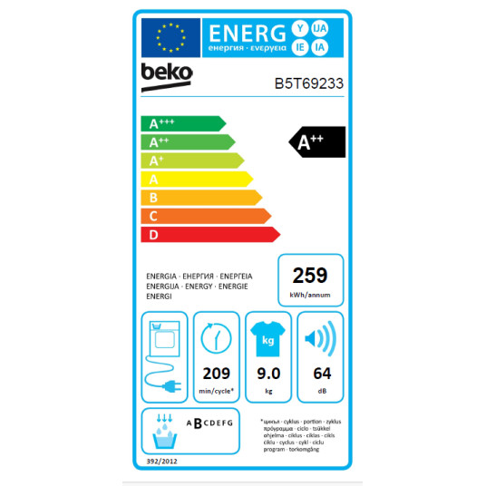 Kuivausrumpu BEKO B5T69233