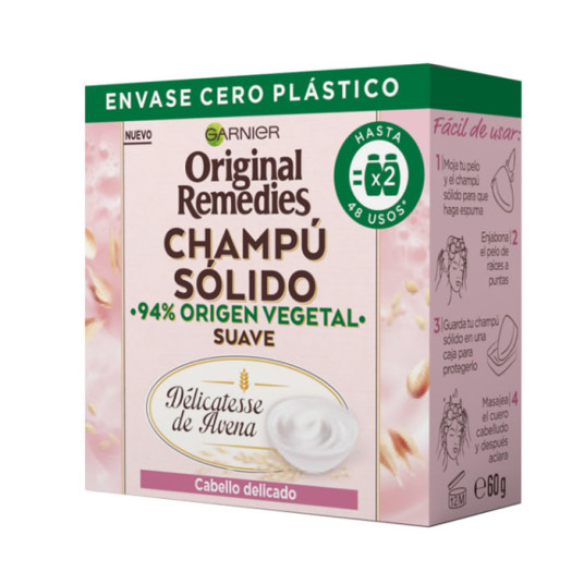 Garnier Original Remedies Shampoo Sólido Cabello Delicado 60g