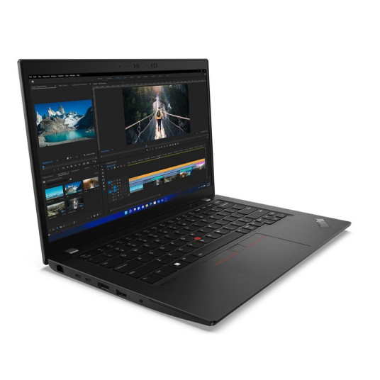 Kannettava tietokone Lenovo ThinkPad L14 AMD Ryzen™ 5 PRO 5675U 35,6 cm (14") kosketusnäyttö Full HD 16 Gt DDR4-SDRAM 512 Gt SSD Wi-Fi 6E (802.11ax) Windows 11 Pro Musta Uusi / Uudelleen pakattu