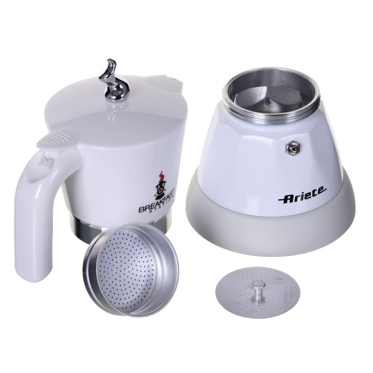ARIETE 1344 Breakfast Station Sähkökahvinkeitin maidonvaahdottimella 500 W 250/140 ml Valkoinen