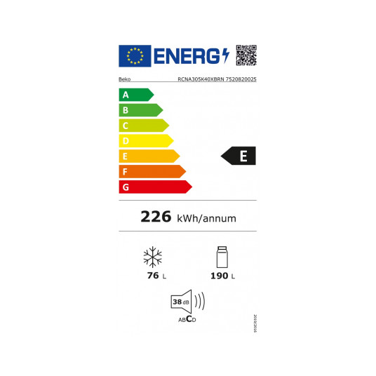 Jääkaappi Beko RCNA305K40XBRN