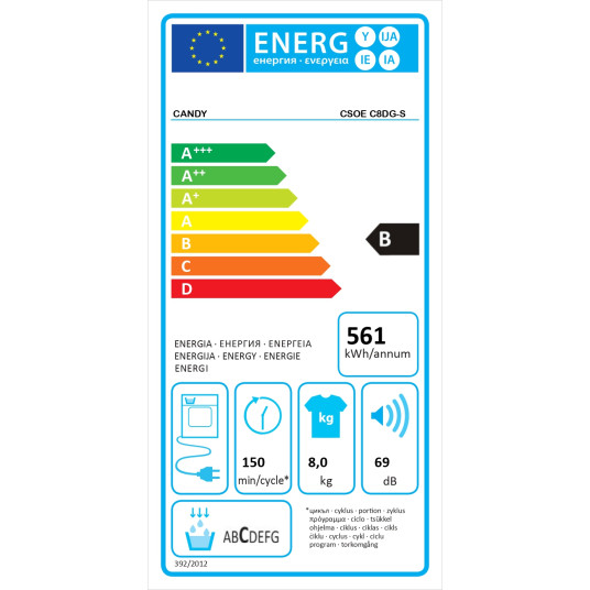 Kuivausrumpu Candy CSOE C8DG-S