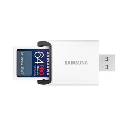 Samsung PRO Ultimate SDXC 64GB UHS-I U3 [Zapis 130MB/s Odczyt 200MB/s] z czytnikiem