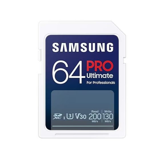 Samsung PRO Ultimate SDXC 64GB UHS-I U3 [Zapis 130MB/s Odczyt 200MB/s] z czytnikiem