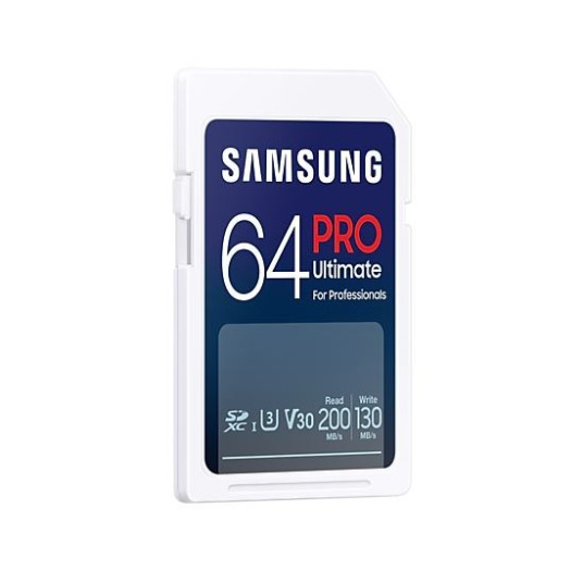 Samsung PRO Ultimate SDXC 64GB UHS-I U3 [Zapis 130MB/s Odczyt 200MB/s] z czytnikiem