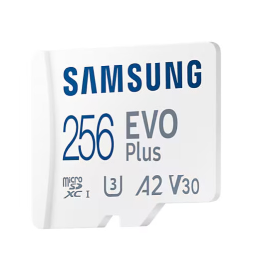 Samsung | MicroSD-kortti | EVO Plus | 256 Gt | microSDXC-muistikortti | Flash-muistiluokka U3, V30, A2