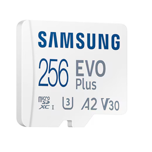 Samsung | MicroSD-kortti | EVO Plus | 256 Gt | microSDXC-muistikortti | Flash-muistiluokka U3, V30, A2