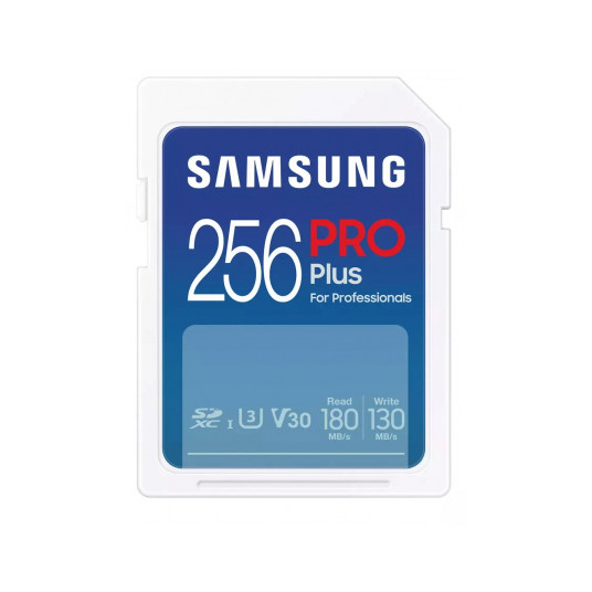 Samsung PRO Plus SDXC 256 Gt UHS-I U3 [Zapis 130MB/s Odczyt 180MB/s] v 2023