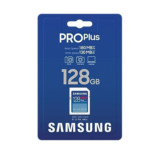 Samsung PRO Plus SDXC 128GB UHS-I U3 [Zapis 130MB/s Odczyt 180MB/s] v 2023