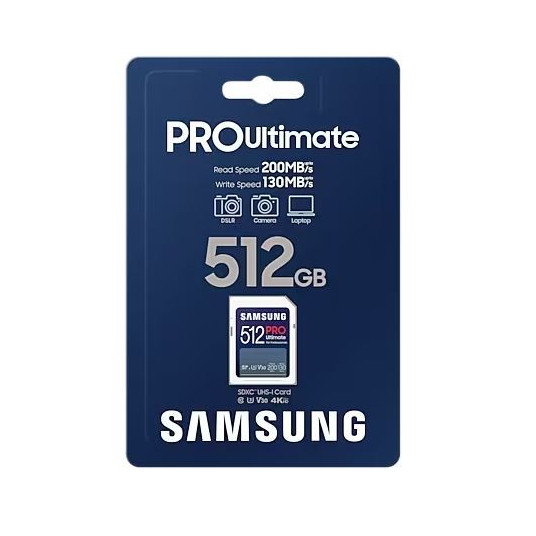 Samsung PRO Ultimate SDXC 512GB UHS-I U3 [Zapis 130MB/s Odczyt 200MB/s]