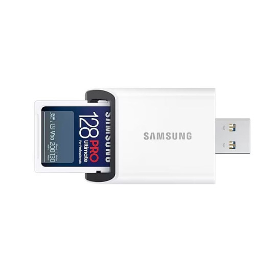 Samsung PRO Ultimate SDXC 128GB UHS-I U3 [Zapis 130MB/s Odczyt 200MB/s] z czytnikiem