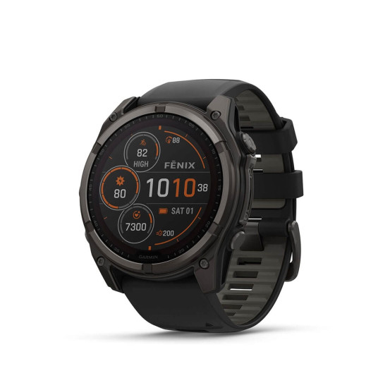 Älykäs kello Garmin Fenix 8 Solar 51mm Carbon Grey DLC Titanium/Black Pebble Gray