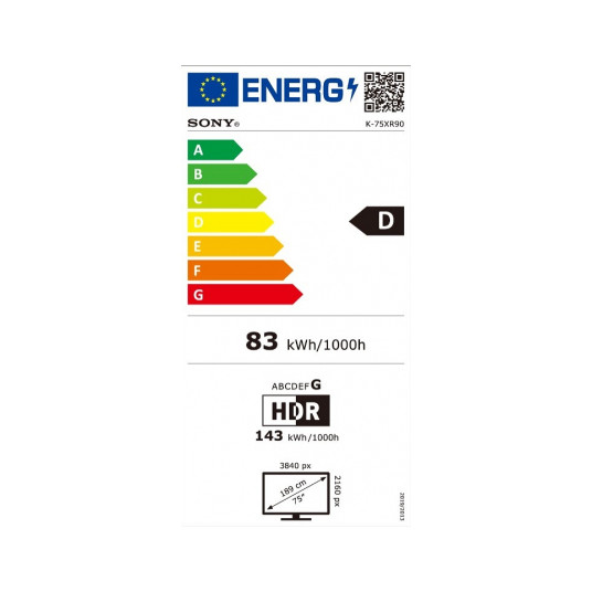 Televisio Sony K75XR90PAEP Mini LED 75" Smart