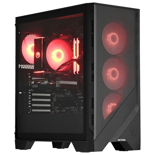 Kiinteä tietokone Actina 5901443389507 PC AMD Ryzen™ 7 5700X3D 32 GB DDR4-SDRAM 1 TB SSD NVIDIA GeForce RTX 4060 Ti "Midi Tower" Musta