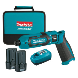 Makita TD022DSE sähköinen ruuvimeisseli 1/4" 2450 RPM 25 N m Musta, Sininen 7,2 V