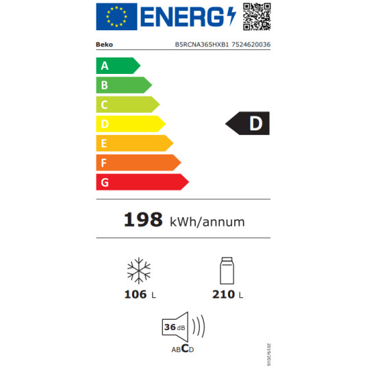 Jääkaappi BEKO B5RCNA365HXB1