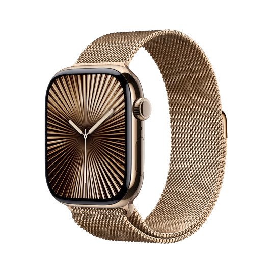 Älykello Apple Watch Series 10 GPS + Cellular 46mm Gold Titanium Case with Gold Milanese Loop - S/M