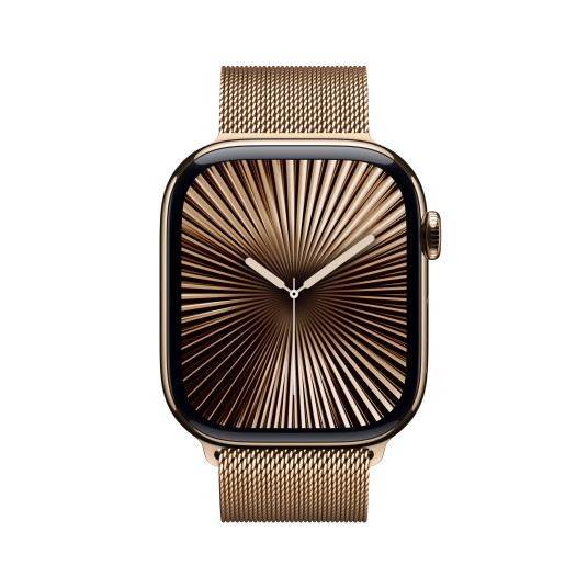 Älykello Apple Watch Series 10 GPS + Cellular 46mm Gold Titanium Case with Gold Milanese Loop - S/M