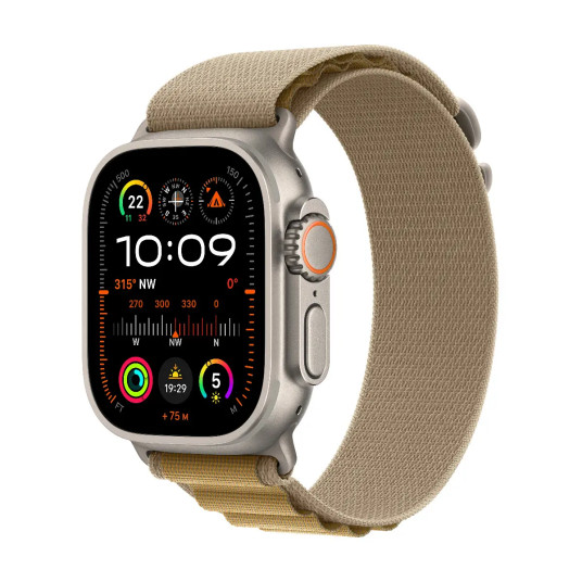 Älykello Apple Watch Ultra 2 GPS + Cellular 49mm Natural Titanium Case with Tan Alpine Loop - Medium