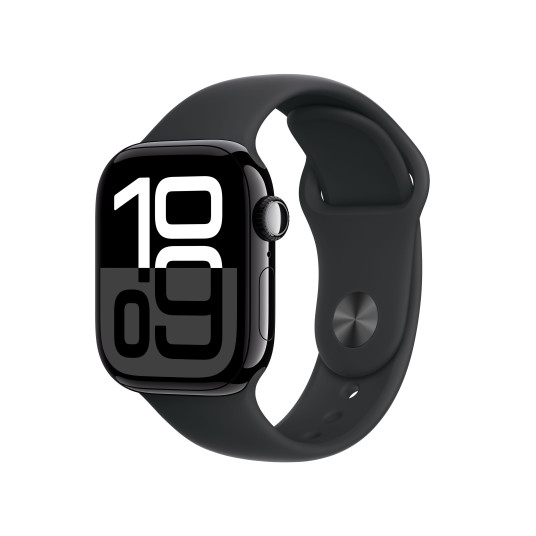 Älykello Apple Watch Series 10 GPS + Cellular 42mm Jet Black Aluminium Case with Black Sport Band - S/M