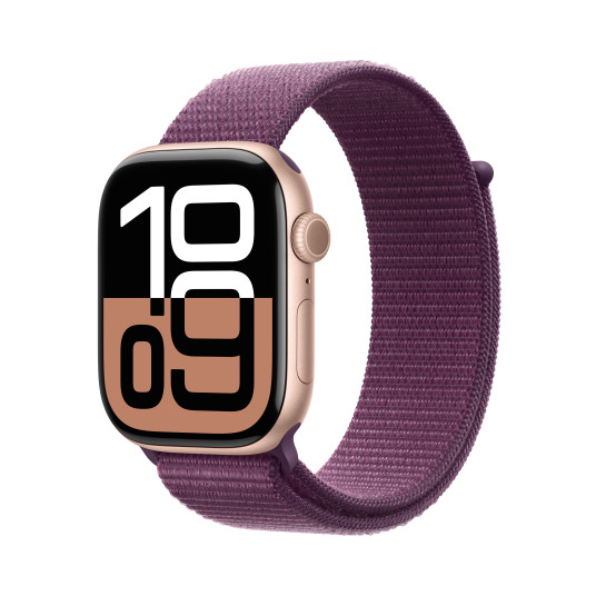 Älykello Apple Watch Series 10 GPS + Cellular 46mm Rose Gold Aluminium Case with Plum Sport Loop