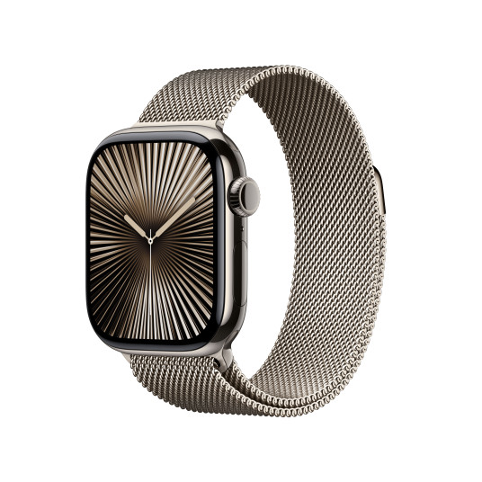 Älykello Apple Watch Series 10 GPS + Cellular 42mm Natural Titanium Case with Natural Milanese Loop