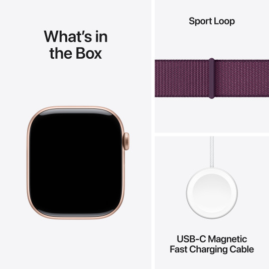 Älykello Apple Watch Series 10 GPS + Cellular 46mm Rose Gold Aluminium Case with Plum Sport Loop