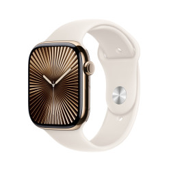 Älykello Apple Watch Series 10 GPS + Cellular 46mm Gold Titanium Case with Starlight Sport Band - M/L