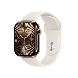 Älykello Apple Watch Series 10 GPS + Cellular 42mm Gold Titanium Case with Starlight Sport Band - S/M