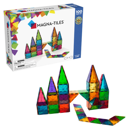MAGNA-TILES Clear Colours - magneettirakennussarja, 100 osaa