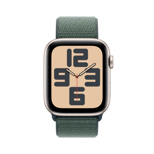 Älykello Apple Watch SE GPS + Cellular 40mm Starlight Aluminium Case with Lake Green Sport Loop