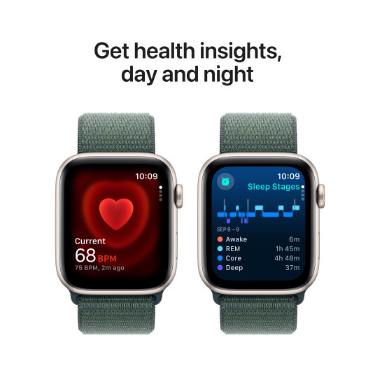 Älykello Apple Watch SE GPS + Cellular 40mm Starlight Aluminium Case with Lake Green Sport Loop