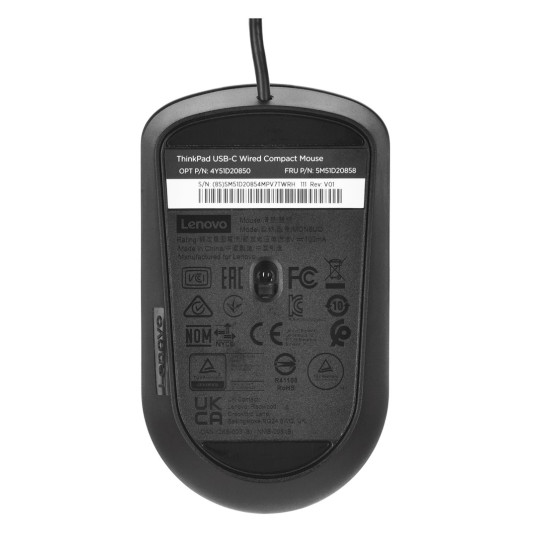 Lenovo 4Y51D20850 tietokoneen hiiri Molemmat kädet Type C USB Optical 2400 DPI