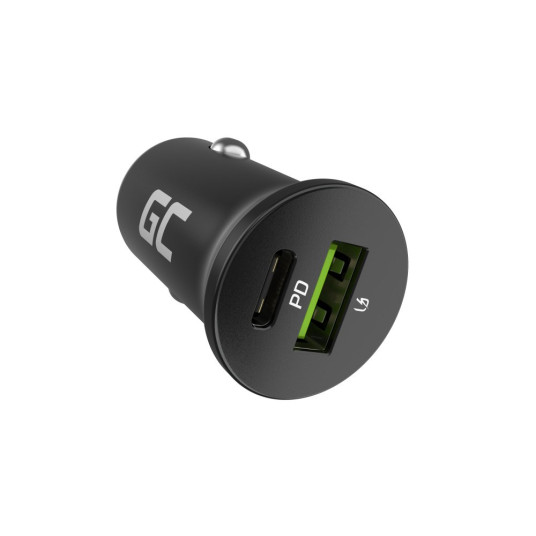 Green Cell GC CADM-GC-38AC - USB-Ladegeraet 38 W 1x USB-C USB-A musta Taskulamppu, GPS, Kuulokkeet, Matkapuhelin, Navigaattori, Muut, Kannettava kaiutin, Virtapankki, Älykello, Tablet, Älykello, Äl